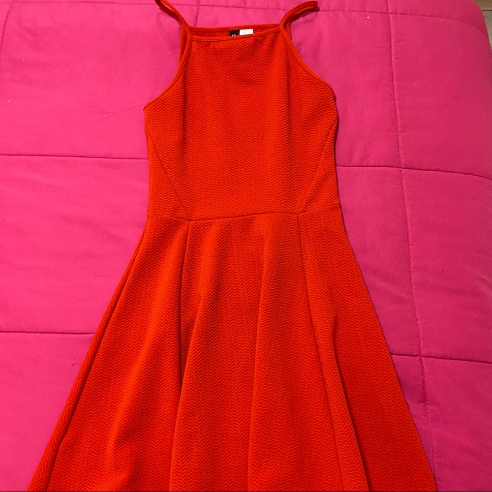 Red Halter Neck Skater Dress